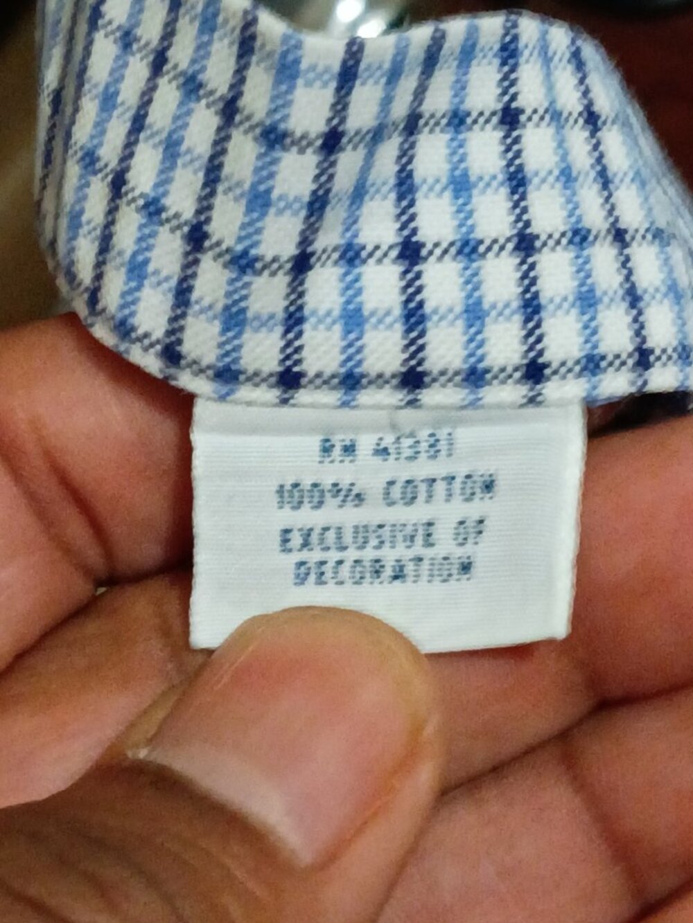 Ralph Lauren Men's Classic Fit Checkered Button Front Shirt Blue/White 3XLT - Picture 12 of 14